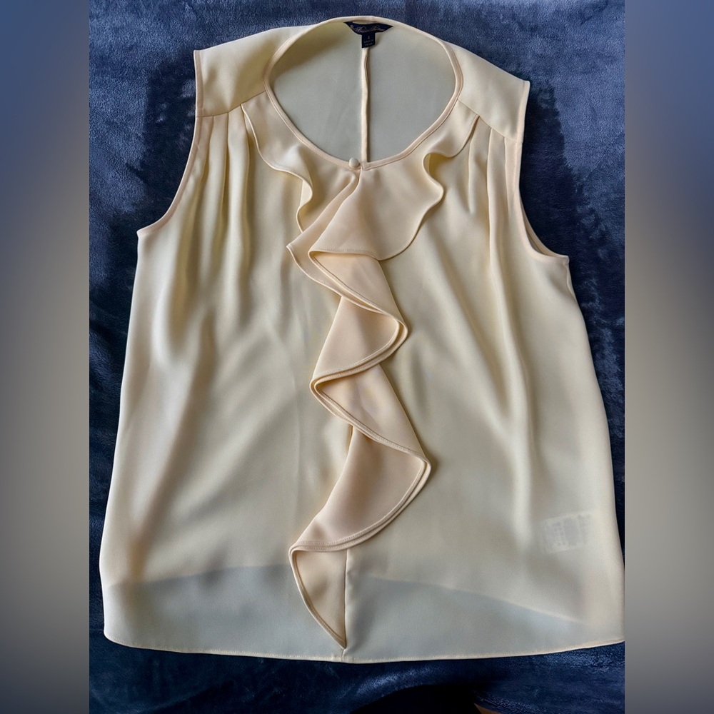 Brooks Brothers Cream Ruffle Blouse - Picture 4 of 8